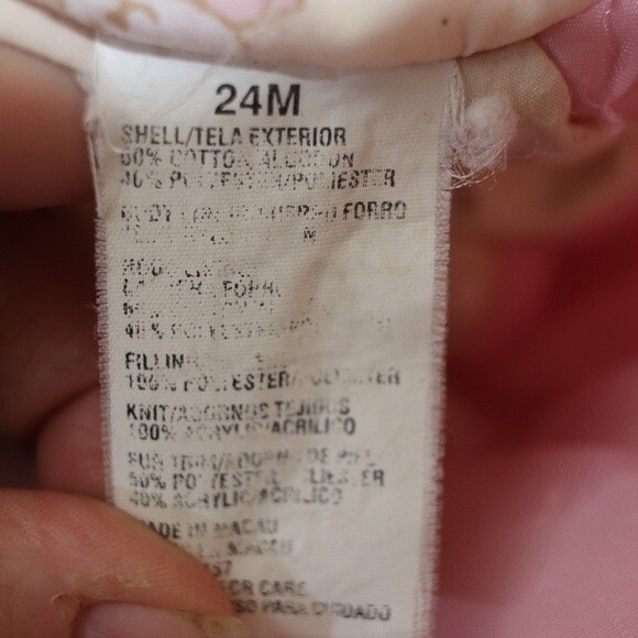 Casual Time Vintage 90s 24M Girls Snow Suit Pink Winter Teddy Bear - Picture 14 of 16